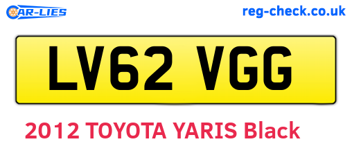 LV62VGG are the vehicle registration plates.