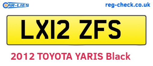 LX12ZFS are the vehicle registration plates.
