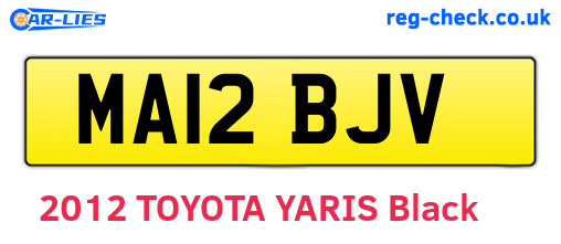MA12BJV are the vehicle registration plates.