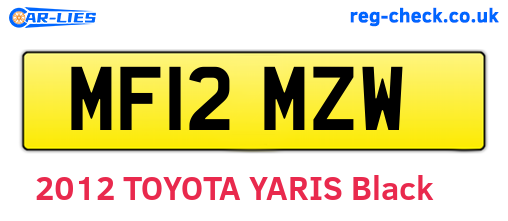 MF12MZW are the vehicle registration plates.