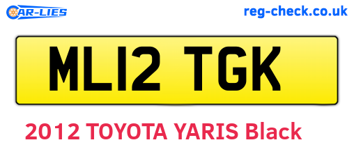 ML12TGK are the vehicle registration plates.