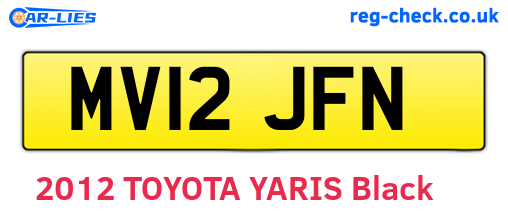MV12JFN are the vehicle registration plates.