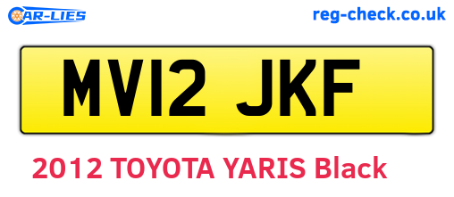 MV12JKF are the vehicle registration plates.