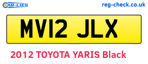 MV12JLX are the vehicle registration plates.