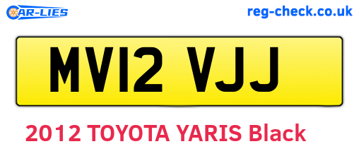 MV12VJJ are the vehicle registration plates.
