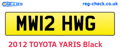 MW12HWG are the vehicle registration plates.