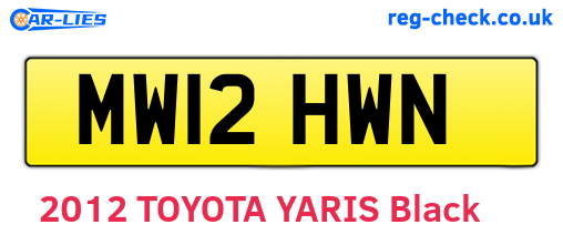 MW12HWN are the vehicle registration plates.