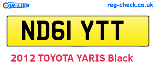 ND61YTT are the vehicle registration plates.