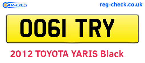 OO61TRY are the vehicle registration plates.