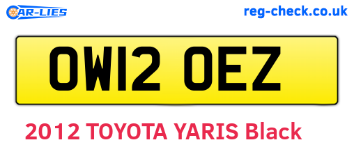 OW12OEZ are the vehicle registration plates.