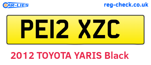PE12XZC are the vehicle registration plates.