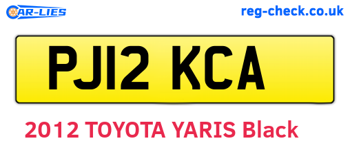 PJ12KCA are the vehicle registration plates.