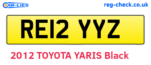 RE12YYZ are the vehicle registration plates.