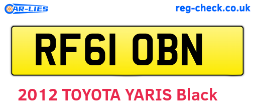 RF61OBN are the vehicle registration plates.
