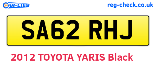 SA62RHJ are the vehicle registration plates.