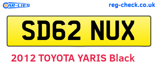 SD62NUX are the vehicle registration plates.