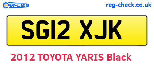 SG12XJK are the vehicle registration plates.