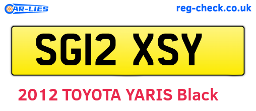 SG12XSY are the vehicle registration plates.