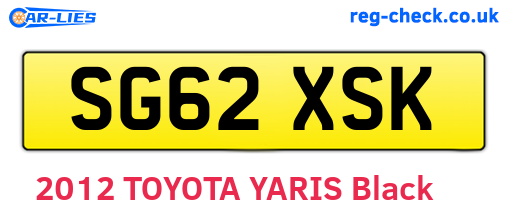 SG62XSK are the vehicle registration plates.