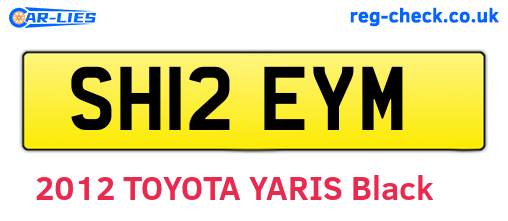 SH12EYM are the vehicle registration plates.
