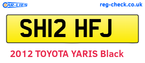 SH12HFJ are the vehicle registration plates.