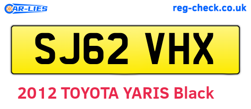 SJ62VHX are the vehicle registration plates.