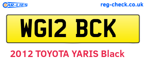 WG12BCK are the vehicle registration plates.