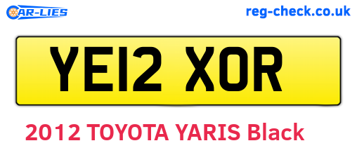 YE12XOR are the vehicle registration plates.