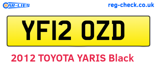 YF12OZD are the vehicle registration plates.