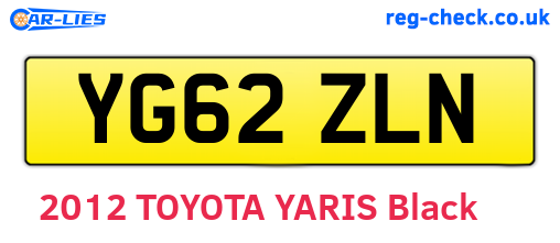 YG62ZLN are the vehicle registration plates.