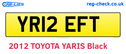 YR12EFT are the vehicle registration plates.