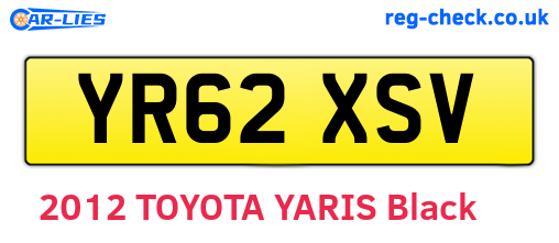 YR62XSV are the vehicle registration plates.