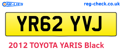 YR62YVJ are the vehicle registration plates.