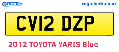 CV12DZP are the vehicle registration plates.