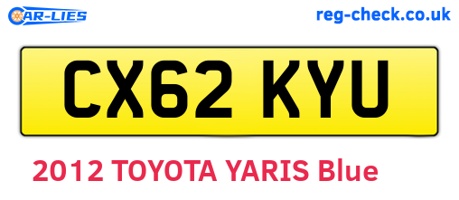 CX62KYU are the vehicle registration plates.