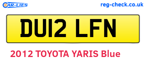 DU12LFN are the vehicle registration plates.