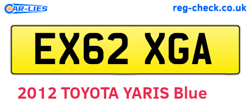 EX62XGA are the vehicle registration plates.