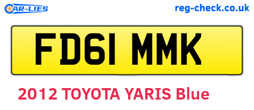 FD61MMK are the vehicle registration plates.