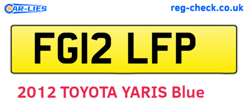 FG12LFP are the vehicle registration plates.