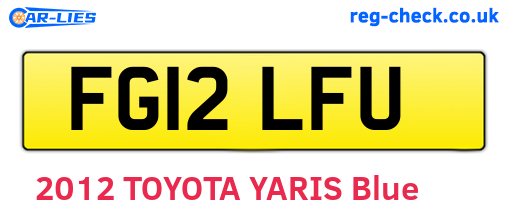 FG12LFU are the vehicle registration plates.