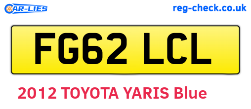 FG62LCL are the vehicle registration plates.