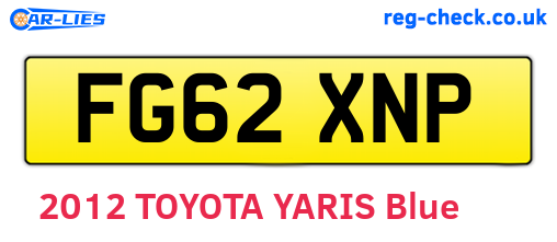 FG62XNP are the vehicle registration plates.