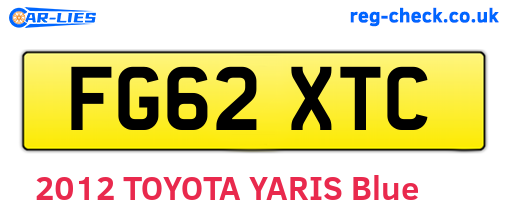FG62XTC are the vehicle registration plates.