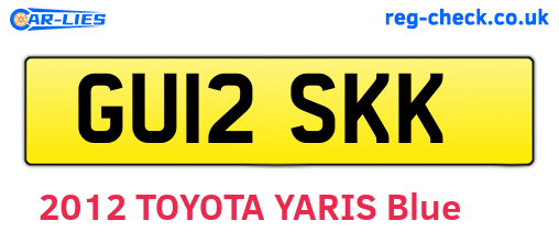 GU12SKK are the vehicle registration plates.