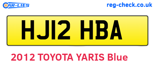HJ12HBA are the vehicle registration plates.
