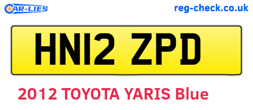 HN12ZPD are the vehicle registration plates.