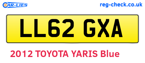 LL62GXA are the vehicle registration plates.