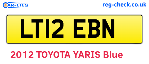 LT12EBN are the vehicle registration plates.