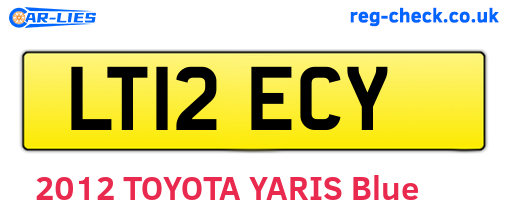LT12ECY are the vehicle registration plates.