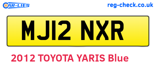 MJ12NXR are the vehicle registration plates.